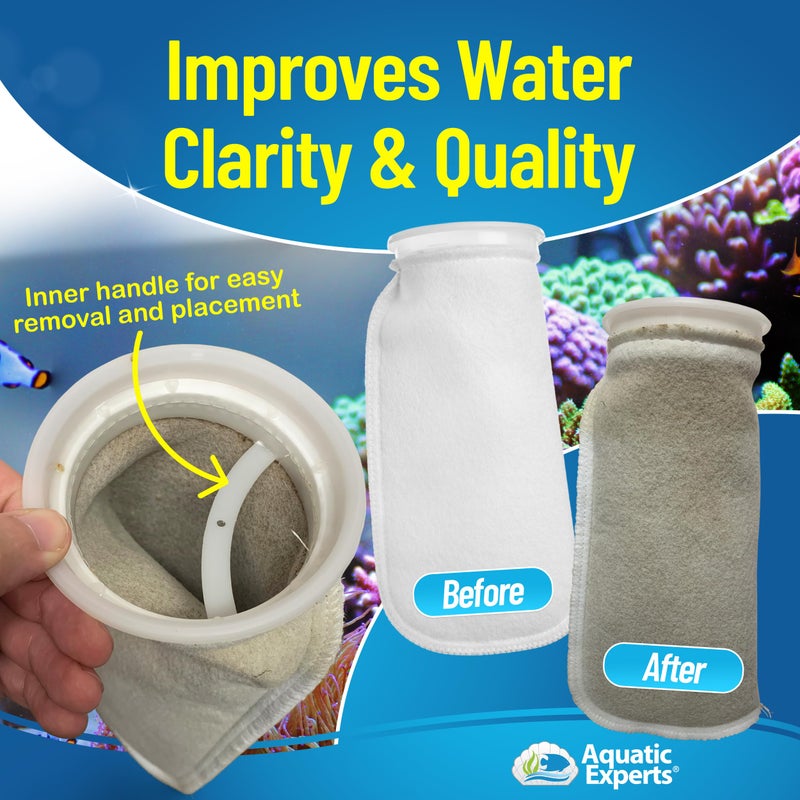Aquatic Experts 7 inch Ring Filter Socks 200 Micron, Filter Socks for Saltwater Aquarium, Sump Filter Sock, Felt Aquarium Socks, Reef Filter Sock (2 Pack, 7" x 8") - Image 4